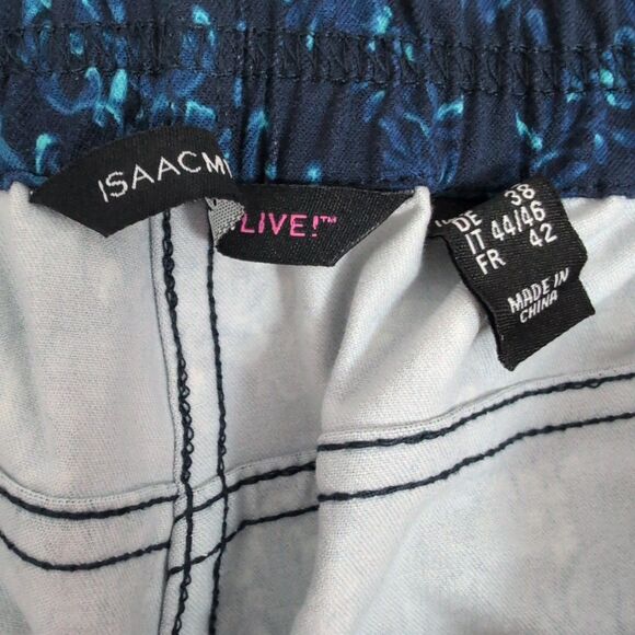 Isaac Mizrahi Live Stretch Pull On Pants Floral Blue Size 10 - Picture 3 of 6